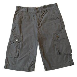 Levi's big boys 18 REG W29 gray button zip cargo shorts belt loops six pockets